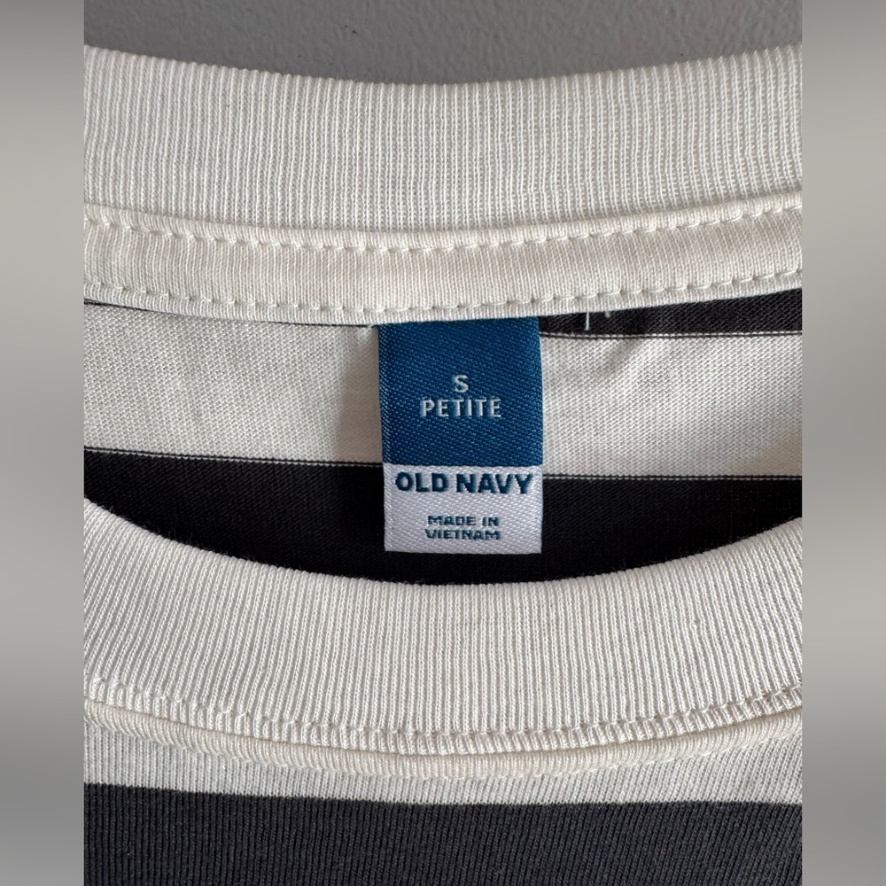 Old Navy Black & White Striped Mod Style Sleeveless Mini T-Shirt Tank Dress SM P - Picture 6 of 10